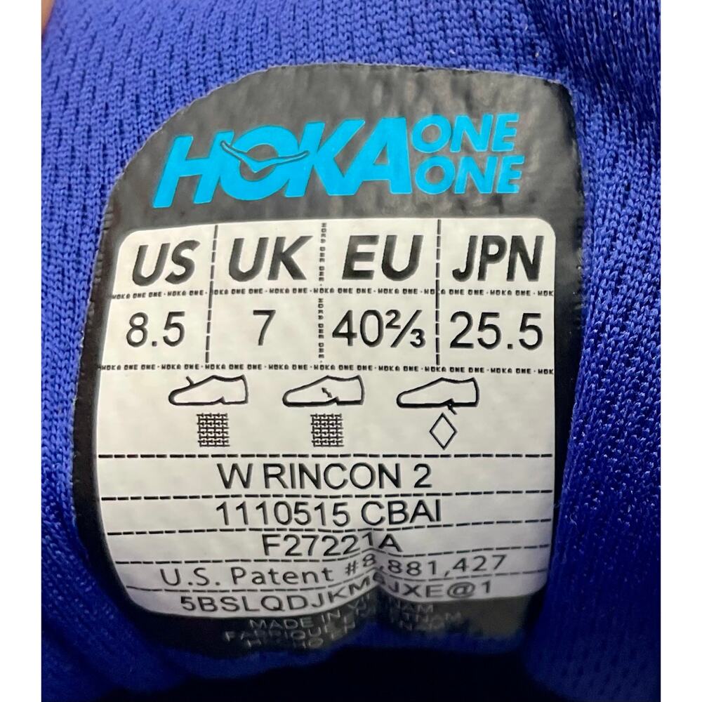 HOKA ONE ONE Rincon 2 Sz 8.5 Blue/Artic Ice Running Shoe - Picture 8 of 8